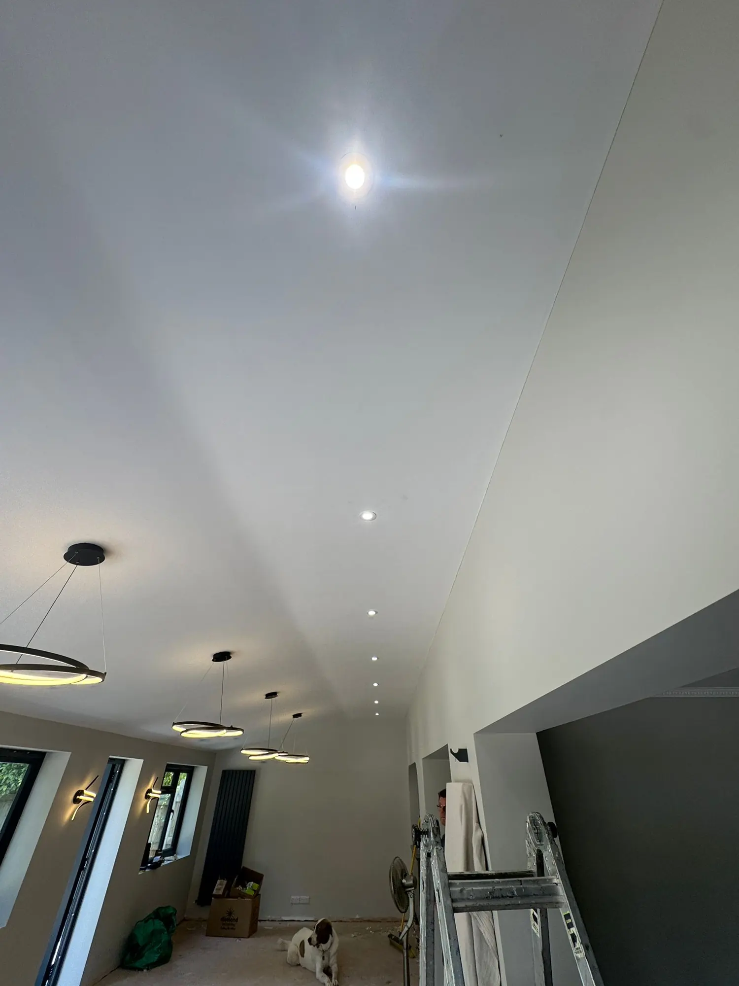 Vaulted ceiling downlights set out to the ridge by Protec Elec Ltd